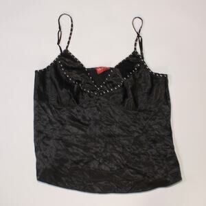 Y2K Taifun European Black Cami With Studs And Small Side Slits Size 38